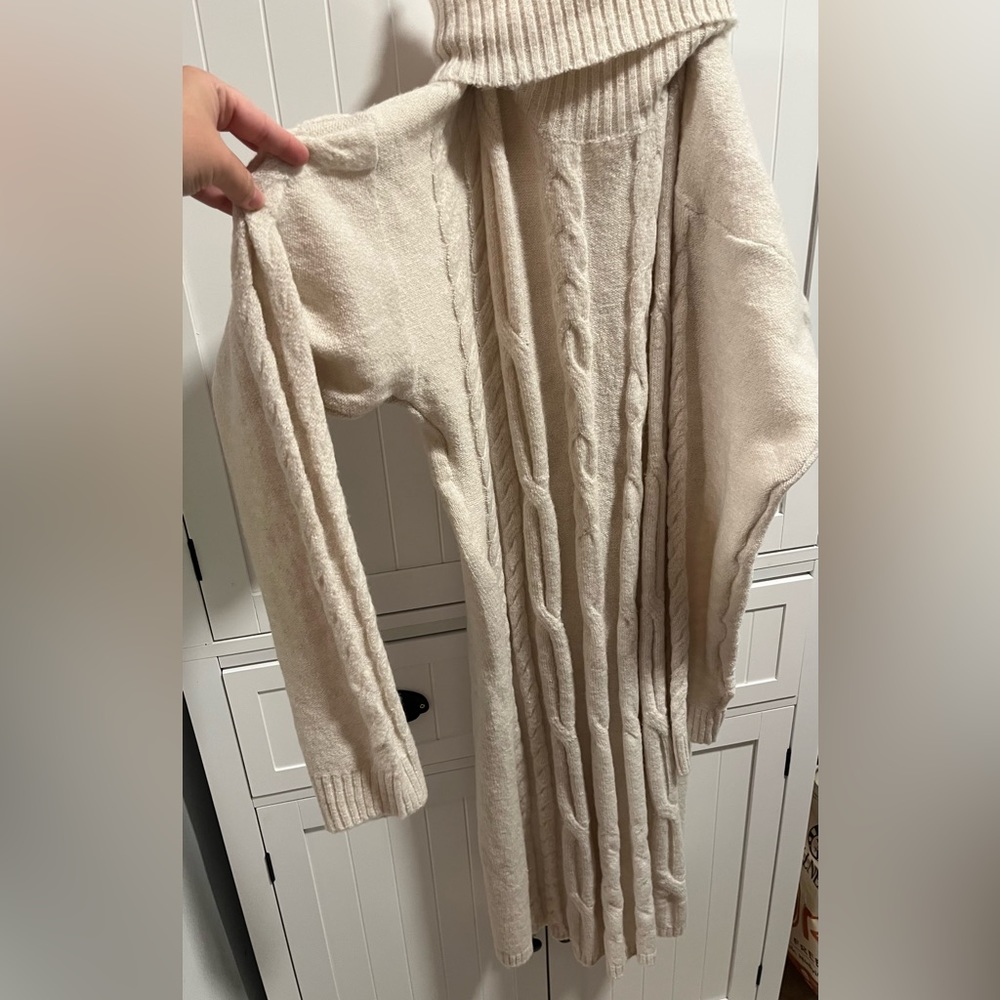 Cable knit sweater dress